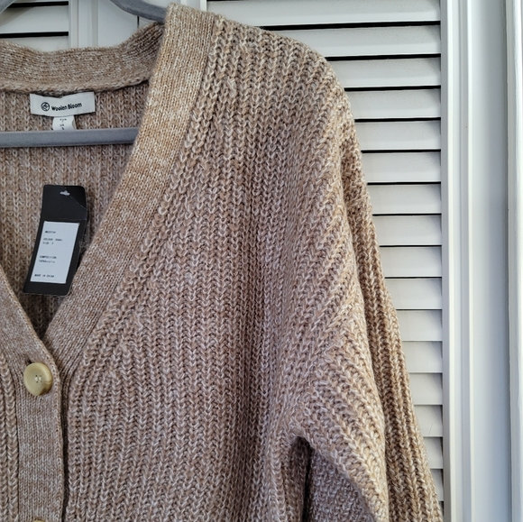 Woolen Bloom heathered khaki cardigan - Picture 11 of 16